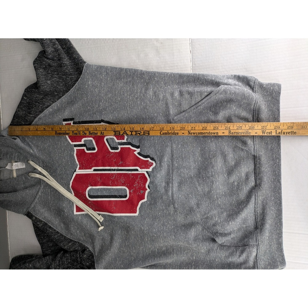 Jerzees Ohio OH Hoodie Mens Large Gray Raglan Graphic Sweatshirt Cozy Loungewear - Picture 10 of 12